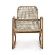Outdoor rocking armchair in Natural Teak ADELITA 62x84x h86 cm