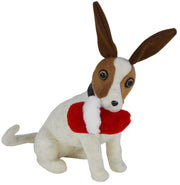 Sitting dog w/Christmas slipper nal-0102cm. 38 x 15h 25