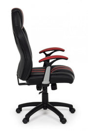 Office armchair with red leatherette Spider armrests