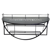 Wall-mounted metal coffee table with shelf cm70x47xh40