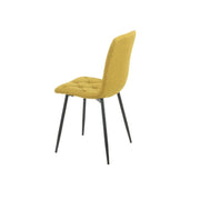 Yellow Upholstered Chair with Diamond Stitching 43 x 45 x 91 cm