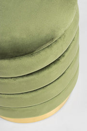 Set2 Pouf Container Darina Olive in velvet