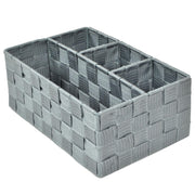 Gray polyester drawer with 4 compartments cm26x17h10