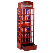 Red Bookcase 6 shelves 1 drawer cm48x27xh146