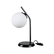 Toren black metal table lamp and ASZ1675 glass sphere lampshade