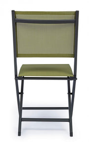 Outdoor chair in aluminum Anthracite Green ELIN 47x57x h88 cm