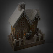 Wooden house with natural led cm22x14h30