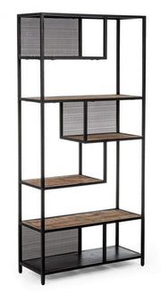 6 shelves industrial style metal bookcase cm 84x35x188h