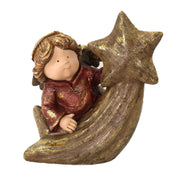 Resin angel on gold star 18.5x13.5h22.5 cm