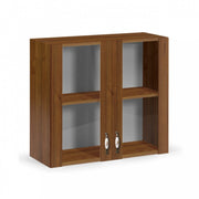 Wall cabinet 2 doors antique walnut in melamine wood H.72x80x32 cm