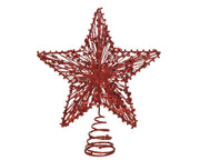 Red Christmas tree topper with sequins 20x h23 cm