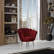 Orel red velvet shell armchair