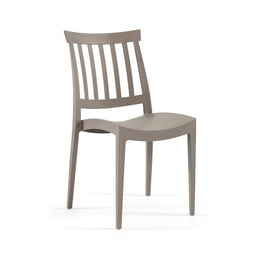 Sara Chair in Tortora Polypropylene - UV and Moisture Resistant - 44cm x 51cm x 79cm