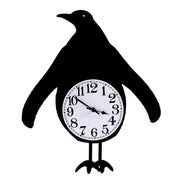 Penguin wooden clock with black pendulum cm38x37x6