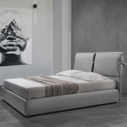 Fiocco container double bed in gray fabric