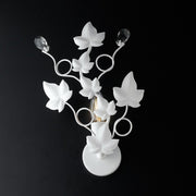 Shabby iron applique one light White strass 22x h32 cm ivy