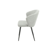 Light Grey Upholstered Krid Chair with Black Metal Legs 44cm x 41cm x 82cm