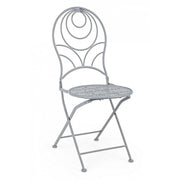 MARLENE folding chair in gray painted steel