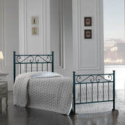 Single iron bed with footboard Black TEVERE 92x208x h117 cm