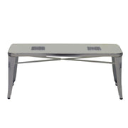 Antique white Bristol iron bench