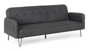 Three seater sofa bed in black fabric BRIDJET 200x82x h81 cm
