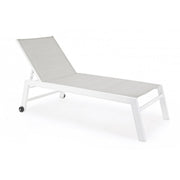 High aluminum sunbed with wheels Hilde white