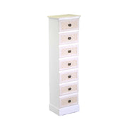 Lausanne wooden cabinet 7 cream drawers cm29x23h109