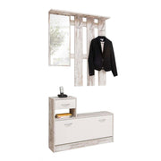 White vintage entrance wardrobe cabinet 100x25xh.180 cm