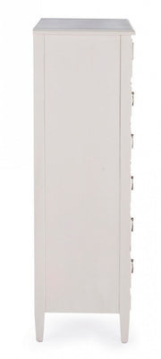 Narrow chest of drawers in wood with six drawers Bianca EUNICE 56x36x h119 cm