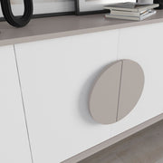 Light Mocha Sideboard 180x35.6x82 cm with White Doors