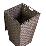 Square lined dove gray polyester basket cm33x33h53