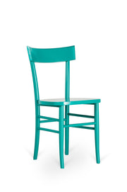 Chair in turquoise lacquered wood 48x39x80h cm