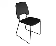Faux leather chair and black seat 47,5x45,5x89h cm