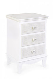 White wooden chest of 3 drawers Charlene 41 x 33.5 x 68.5 cm