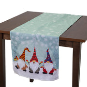 Blue LED gnomes fabric runner cm40x150