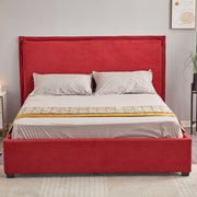 Red Fabric Double Storage Bed 170x206x118 cm