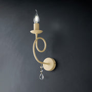 Ivory iron wall lamp with Decape decoration one light 17x h32 cm