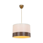 Suspension lamp Alfina white fabric wood effect band ASZ1668