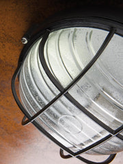 Small E27 black round industrial line ceiling