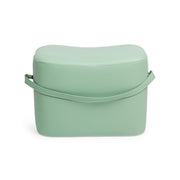Rectangular pouf in imitation leather with GIONA handle Light Green 51x34x h35 vm