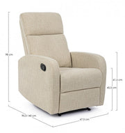 Iris beige fabric manual recliner armchair