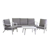 Boston 3 seater white aluminum lounge with 4-piece cushions