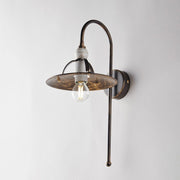Wall light in iron Brown Gold industrial White minimal 25x h38 cm