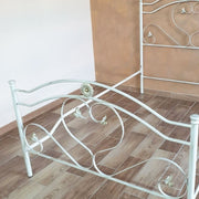 Single bed and a half wrought iron footboard Ivory Gold GINESTRA 130x202x h131.5 cm