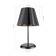 Verda ASZ1212 table lamp in metal and black fabric lampshade