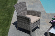 Amalia gray poly rattan lounge with cushions