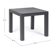 Anthracite coffee table in industrial style cm 50x50