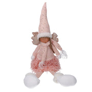 Pink fabric led angel cm15x12h65