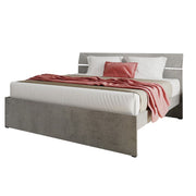 Double bed for bedroom, concrete gray, cm 200x171xH 98