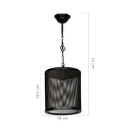 Nadra MDL3857 pendant lamp in black reticulated metal